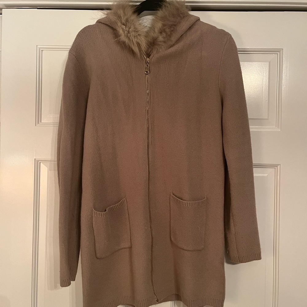 Genuine fur zip up cardigan - Florence Italy